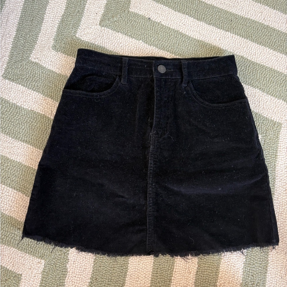 Classic Black Courderoy Skirt